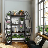 Industrial Large Plant Stand Multilayer Garden Flower Rack Bookshelf Half Moon Shaped_8