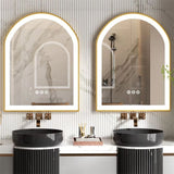 COMFEYA Arch Framed LED Bathroom Mirror with Demister_4