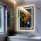 COMFEYA Smart Bluetooth Bathroom Mirror with Time, Temperature Display and Speaker_1