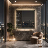 COMFEYA 32 Square Lighted Bluetooth Bathroom Mirror_2