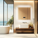 COMFEYA 32 Square Lighted Bluetooth Bathroom Mirror_3