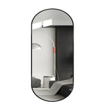 COMFEYA Oval Black Metal Mirror for Modern Bathrooms_0