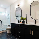 COMFEYA Oval Black Metal Mirror for Modern Bathrooms_3