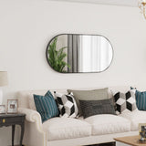 COMFEYA Oval Black Metal Mirror for Modern Bathrooms_6
