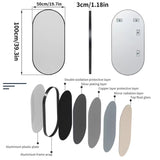 COMFEYA Oval Black Metal Mirror for Modern Bathrooms_7