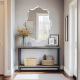 COMFEYA Asymmetrical Frameless Wall Mirror with Beveled Edge_1
