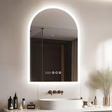 COMFEYA Chic Backlit Bathroom Vanity Mirror with Time and Temperature Display_0