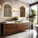COMFEYA Chic Backlit Bathroom Vanity Mirror with Time and Temperature Display_7