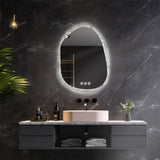 COMFEYA Unique Frameless Mirror LED Light Bathroom Mirror Wall Mounted Backlit Vanity Mirror Designed with Touch Sensors Dimmable Defog