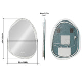 COMFEYA Unique Frameless Mirror LED Light Bathroom Mirror Wall Mounted Backlit Vanity Mirror Designed with Touch Sensors Dimmable Defog