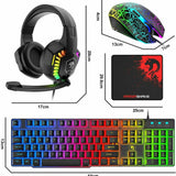 SUPREMTEK 4-IN-1 Gaming Keyboard Mouse Headset and Mouse Pad Combo