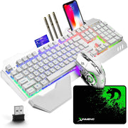 SUPREMTEK RGB LED Backlit Wireless Gaming Keyboard Mouse Set