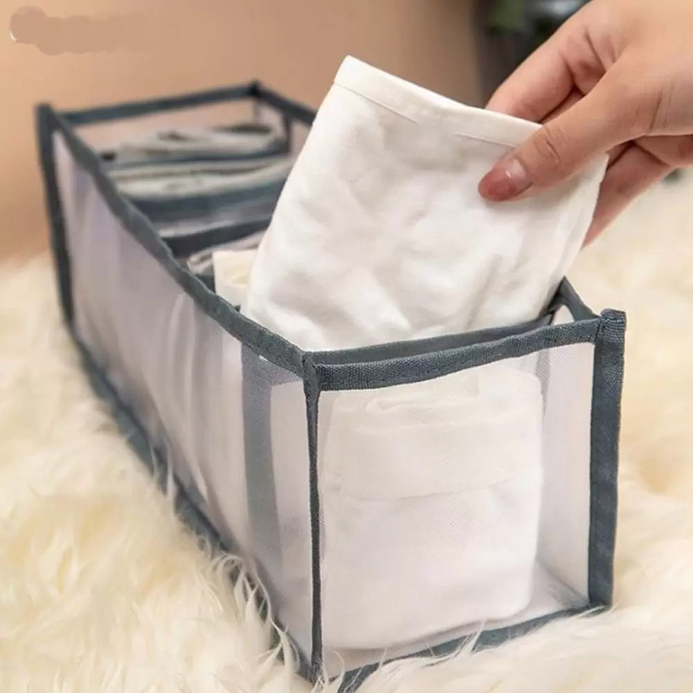 7 Grids Mesh Foldable Clothes Storage and Drawer Organizer_10