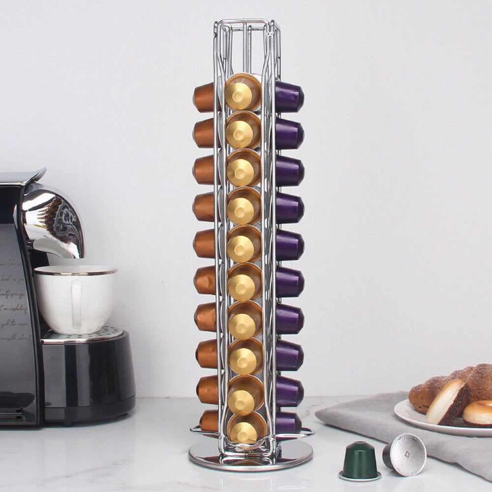 360° Rotating 40 Capsules Coffee Pod Holder Tower Stand Rack_9