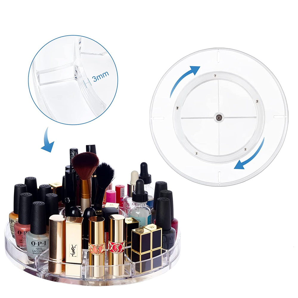 360° Rotating Acrylic Makeup Organizer Clear Cosmetics Holder_5