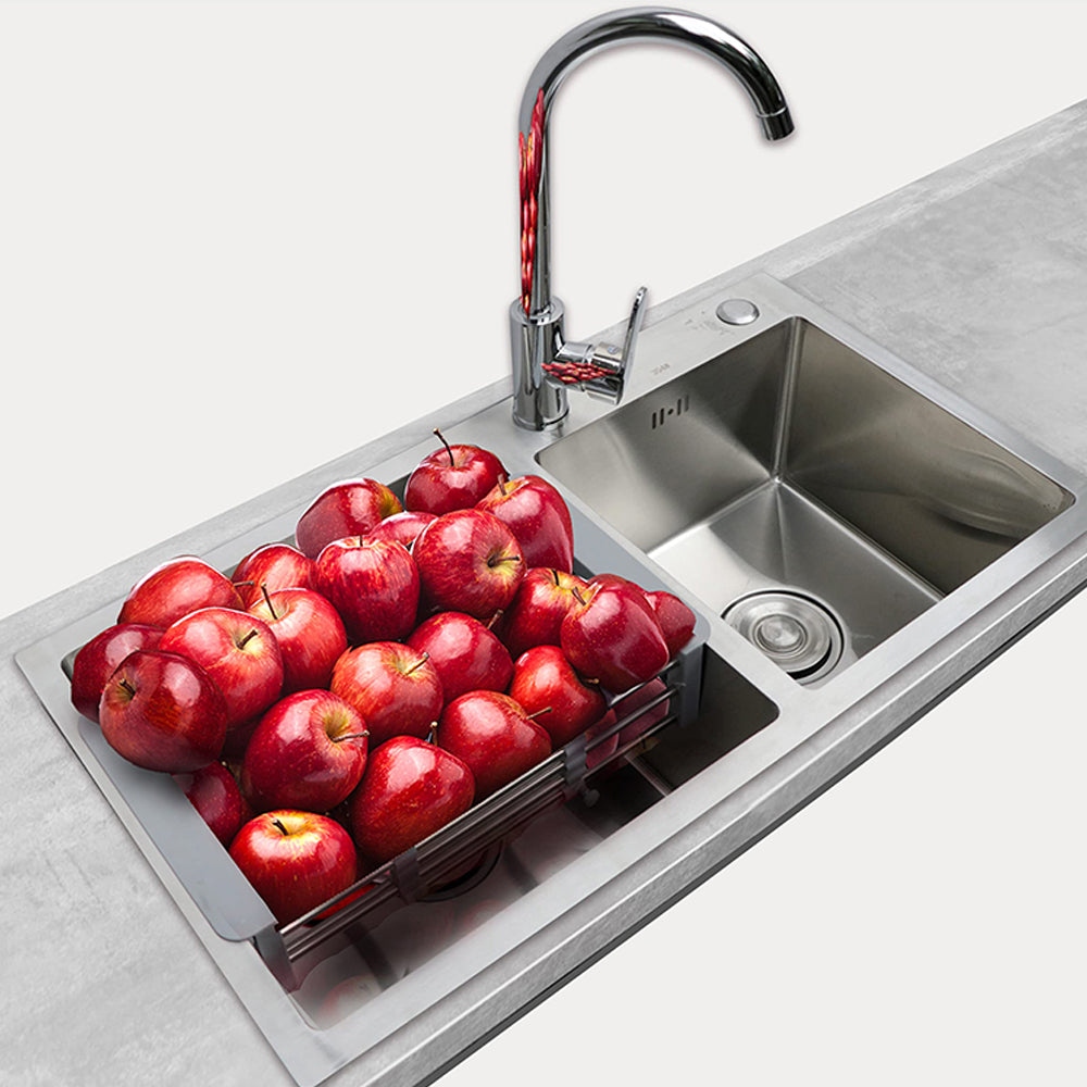Over the Sink Stainless Steel Dish Drying Rack Kitchen Organizer_7