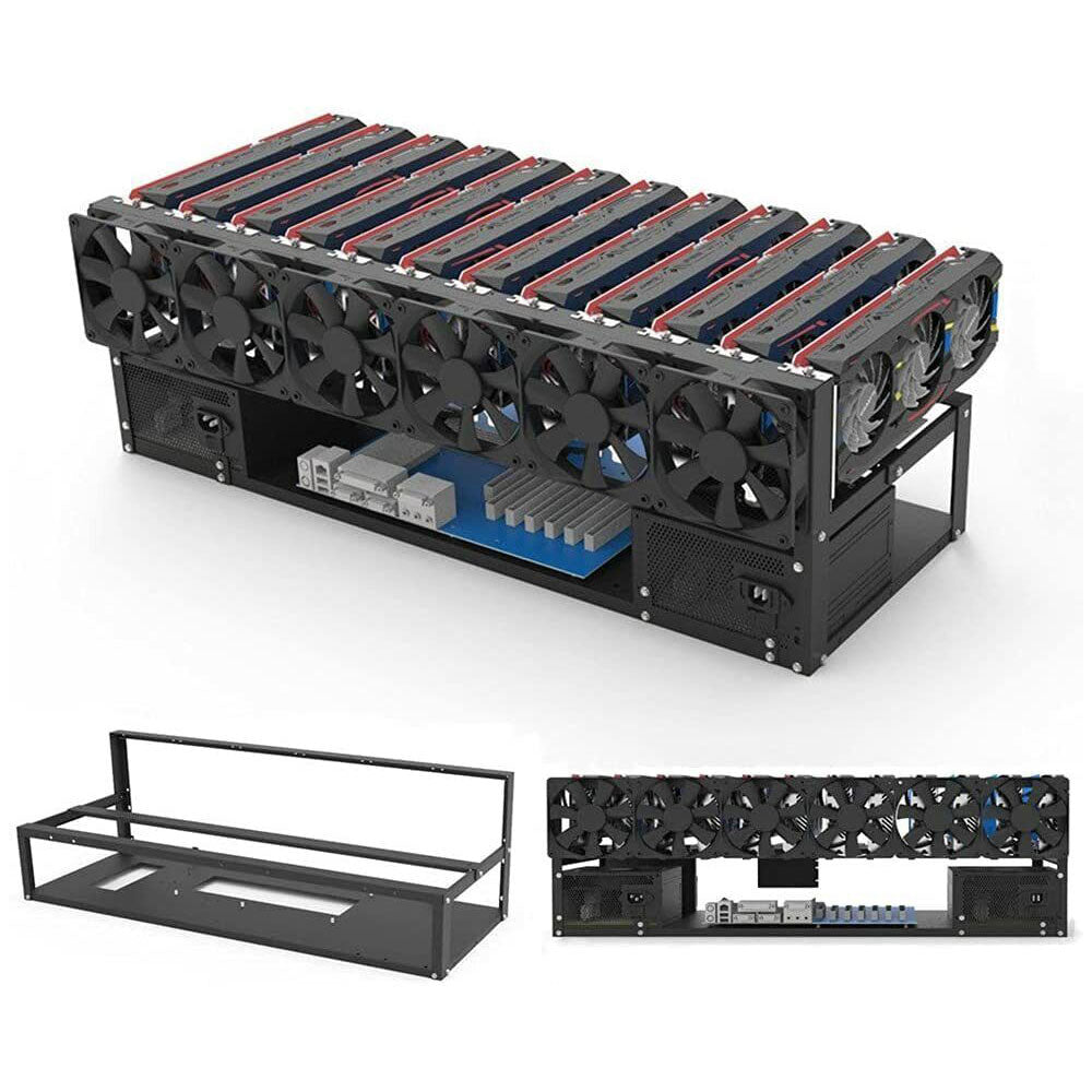 6/8/12 GPU Mining Rig Open Air Steel Miner Rig Case Parts Frame Crypto Coin Rack_4