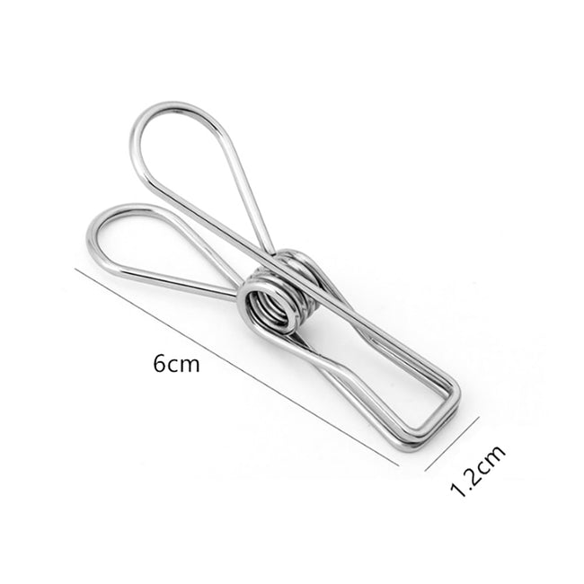 60pcs Stainless Steel Clothes Pegs Windproof Sealing Clamp_2
