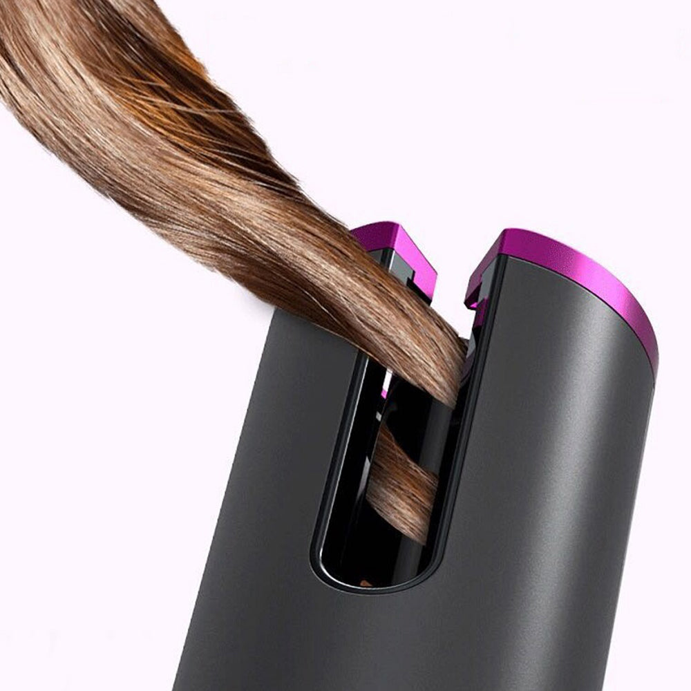 LCD Auto Cordless Ceramic Rotating Hair Curler Wireless Waver-USB Rechargeable_3
