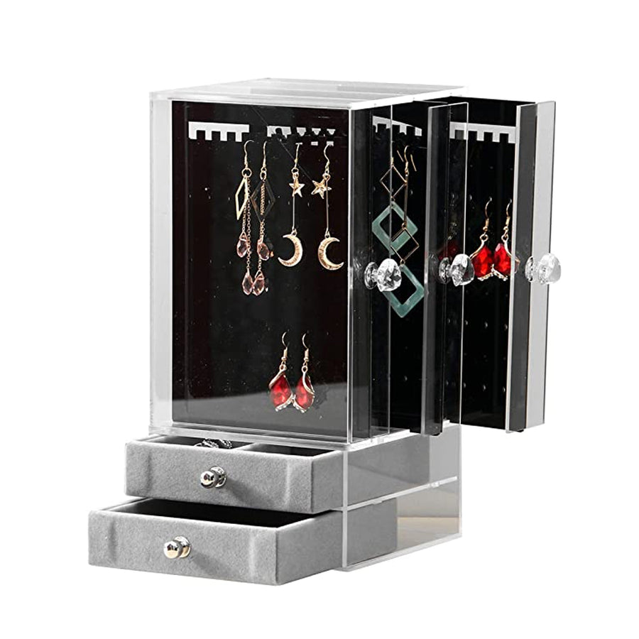Acrylic Jewelry Storage Box Portable Dustproof Full Clear Display_14