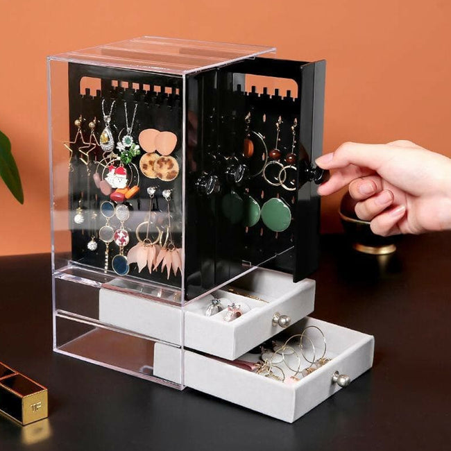 Acrylic Jewelry Storage Box Portable Dustproof Full Clear Display_2