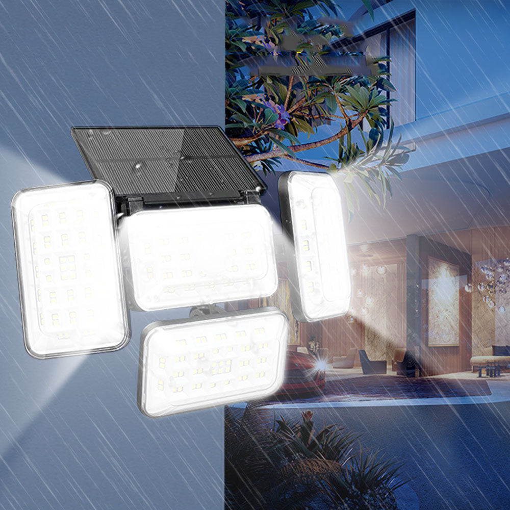 4 Head Solar Powered Motion Sensor Outdoor Flood Lamp_3