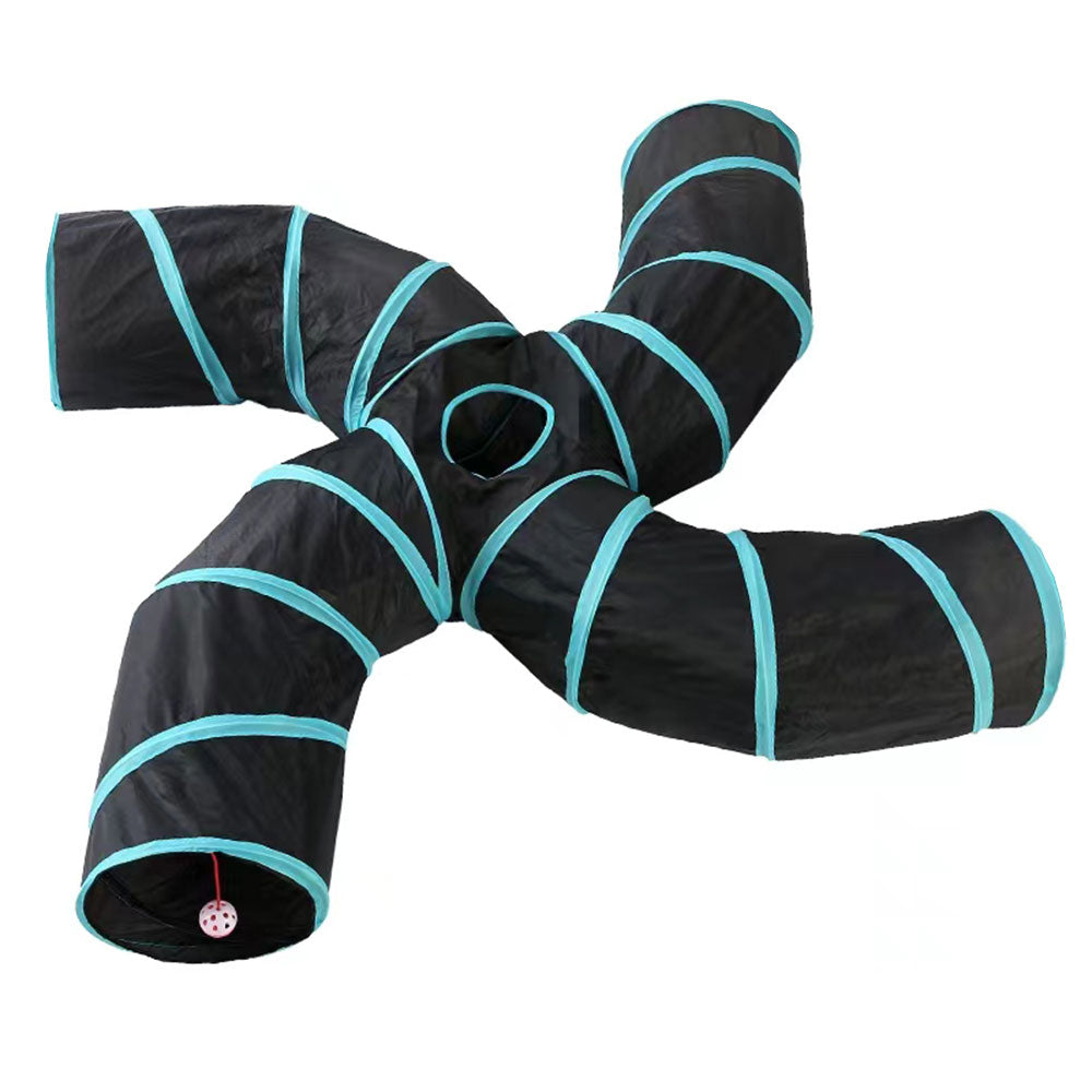 Pet Foldable Funny Exercise 4-Way Tunnel Play Toy_0