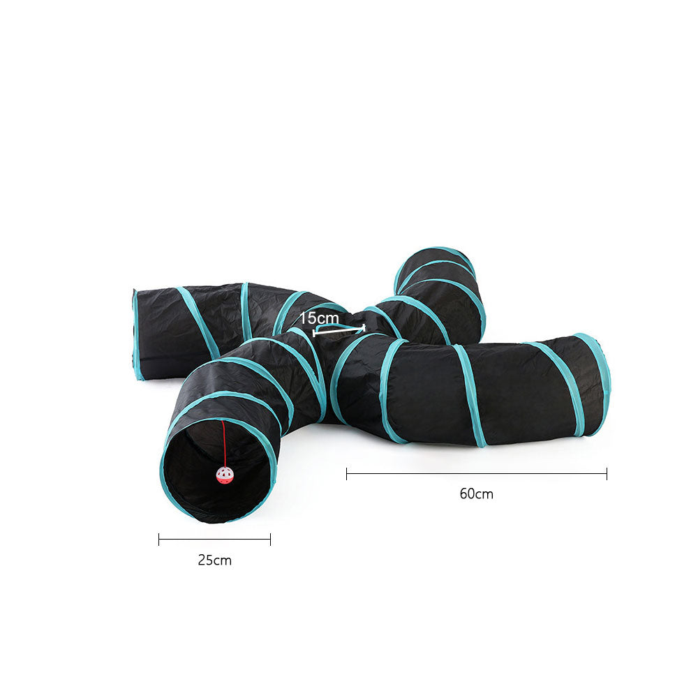 Pet Foldable Funny Exercise 4-Way Tunnel Play Toy_3
