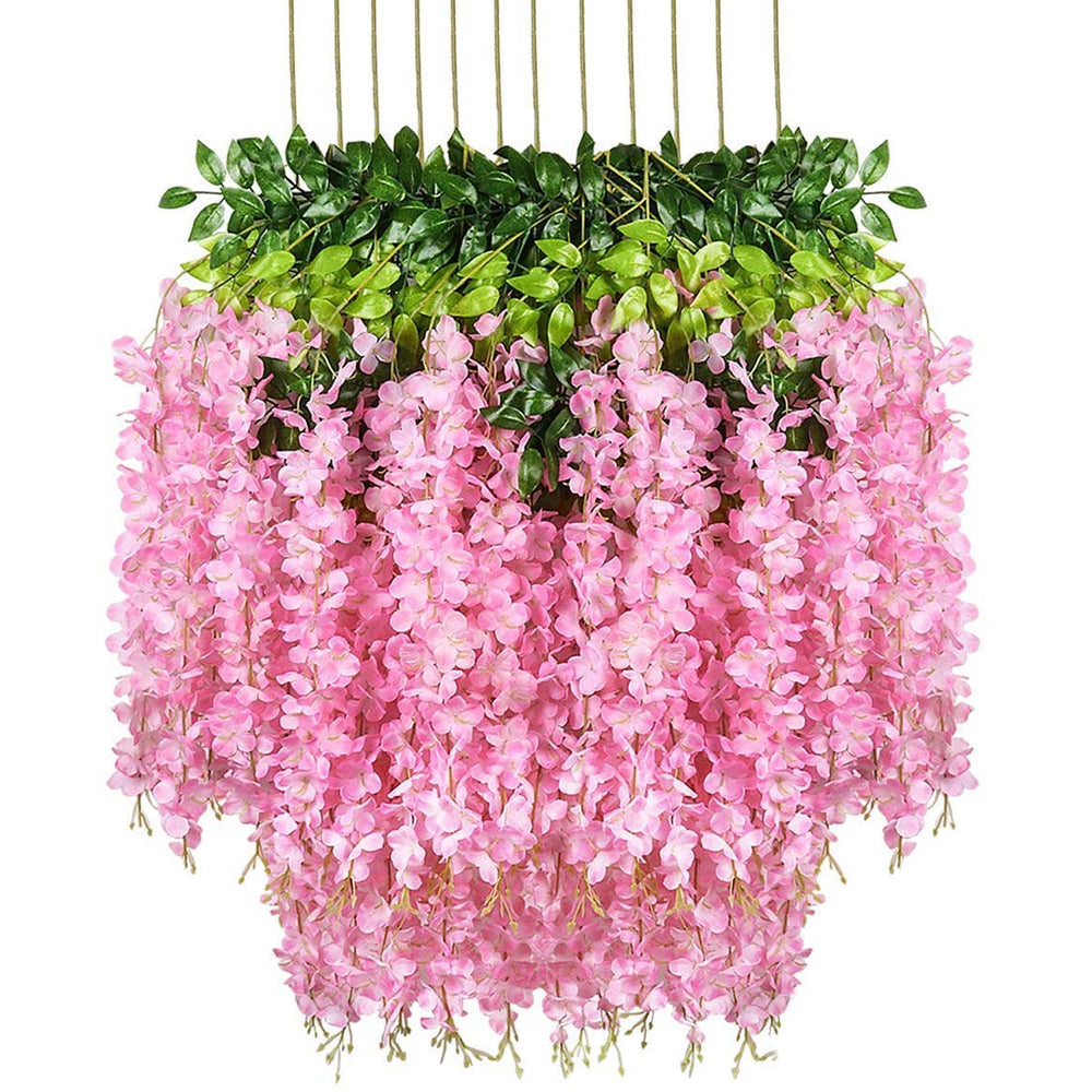Artificial Hanging Silk Garland Vine Flowers Garden Decoration_1
