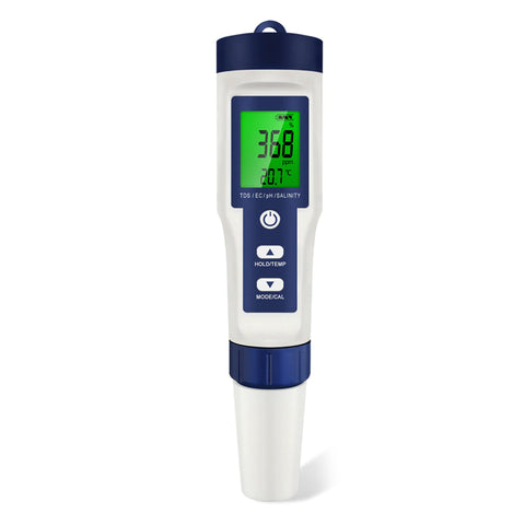 5 in 1 High Accuracy Digital pH Tester for Water Battery Powered_0