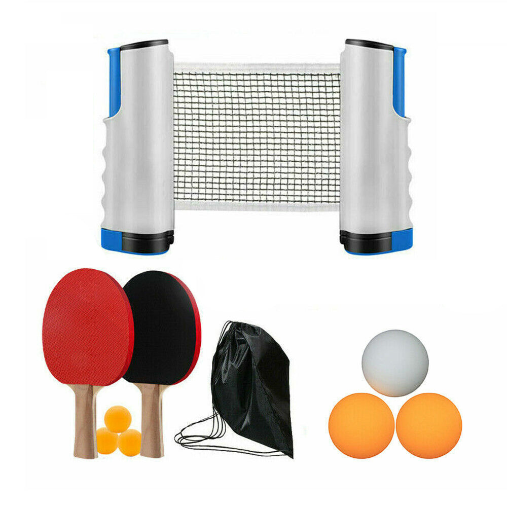 Table Tennis Kit Ping Pong Set with Retractable Net Rack_0