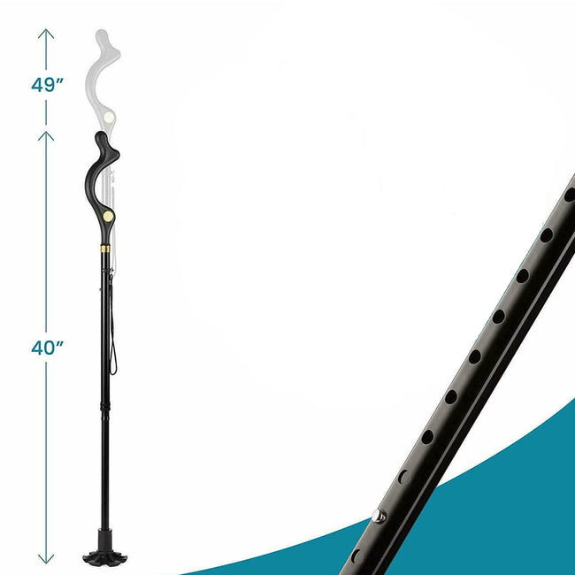 4 Head Pivoting Adjustable Anti-Slip Safety Walking Stick Cane_8