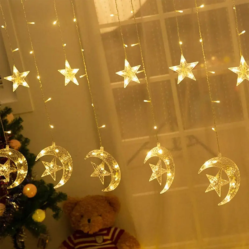 3.5m LED Curtain String Light Star & Moon Home Decorative Fairy Lamp_5