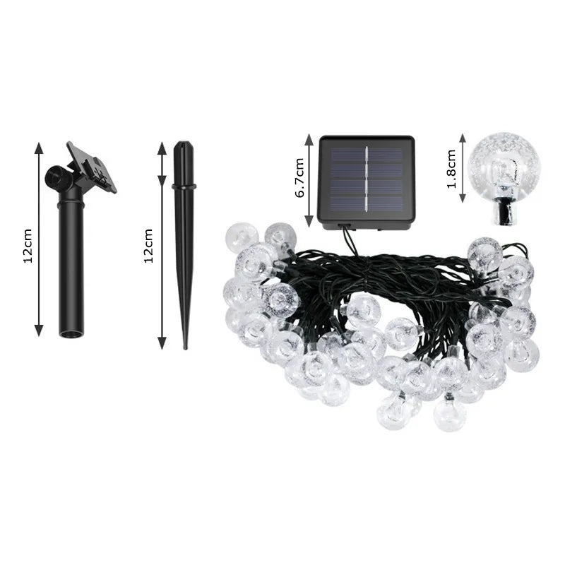 50/100/200 LED Globe String Lights Outdoor Fairy Lights- Solar Powered_14