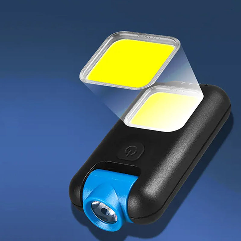 Mini LED Flashlight Keychain COB Work Light- USB Rechargeable_9