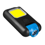 Mini LED Flashlight Keychain COB Work Light- USB Rechargeable_0