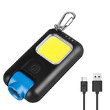 Mini LED Flashlight Keychain COB Work Light- USB Rechargeable_2