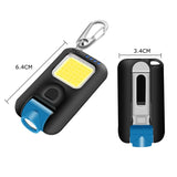 Mini LED Flashlight Keychain COB Work Light- USB Rechargeable_3