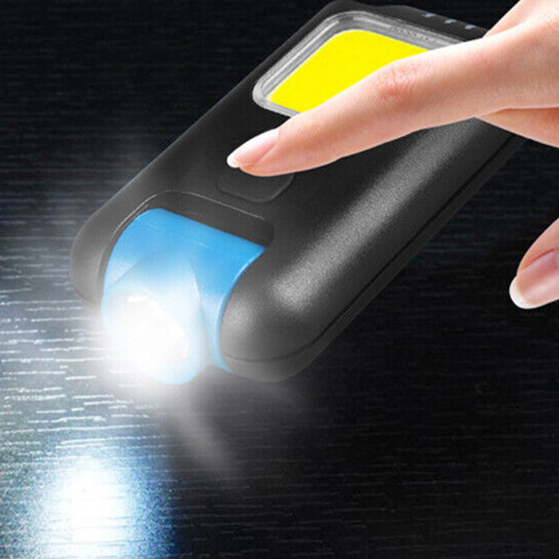 Mini LED Flashlight Keychain COB Work Light- USB Rechargeable_4