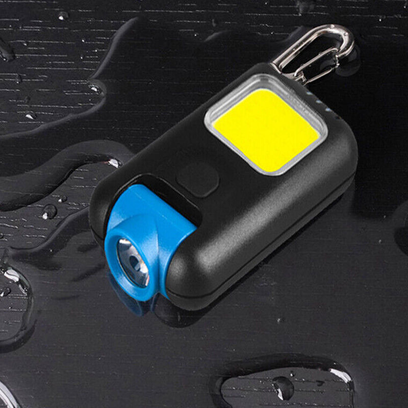 Mini LED Flashlight Keychain COB Work Light- USB Rechargeable_6