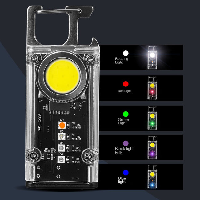 5 Color Light Keychain COB+LED Mini Flashlight- USB Charging_6