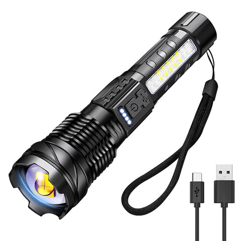 30W 14LED Tactical Flashlight White Laser Torch Lamp USB Charging_2