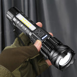 30W 14LED Tactical Flashlight White Laser Torch Lamp USB Charging_3