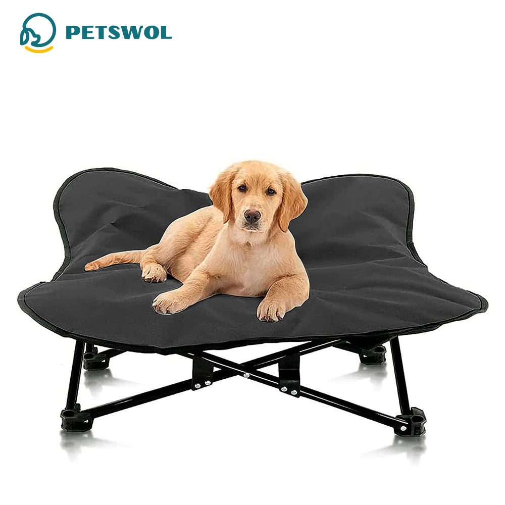 PETSWOL Portable Elevated Dog Bed-Foldable Design,Durable Material,Travel-Friendly_0