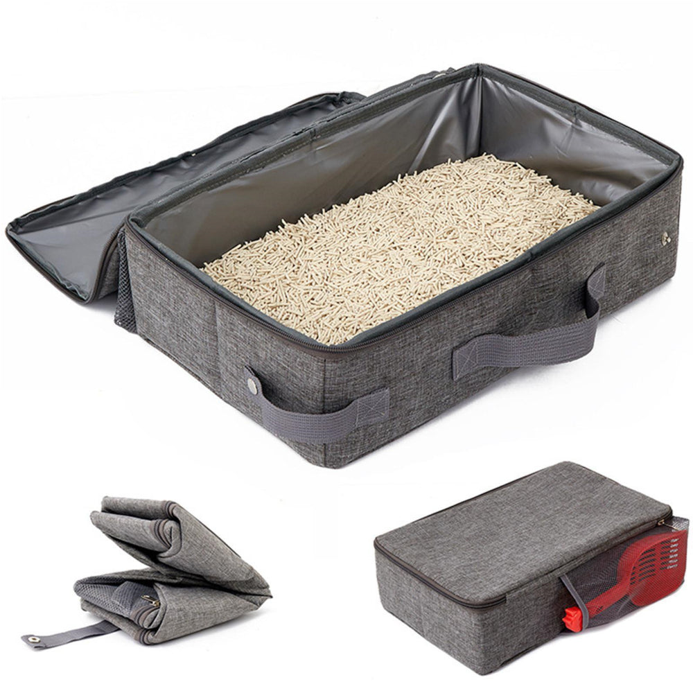 PETSWOL Foldable Cat Litter Box with Shovel - Portable and Convenient_6