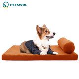 PETSWOL Removable and Washable Dog Sofa Bed-Orange_0