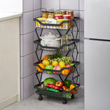 STORFEX 4 Tier Foldable Kitchen Pantry Storage Organizer Cart Baskets Rack_4