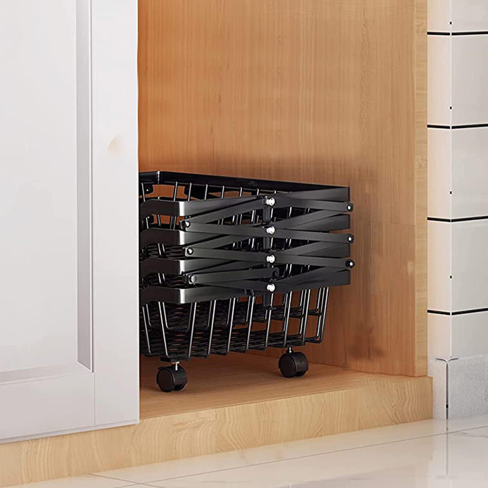 STORFEX 4 Tier Foldable Kitchen Pantry Storage Organizer Cart Baskets Rack_7