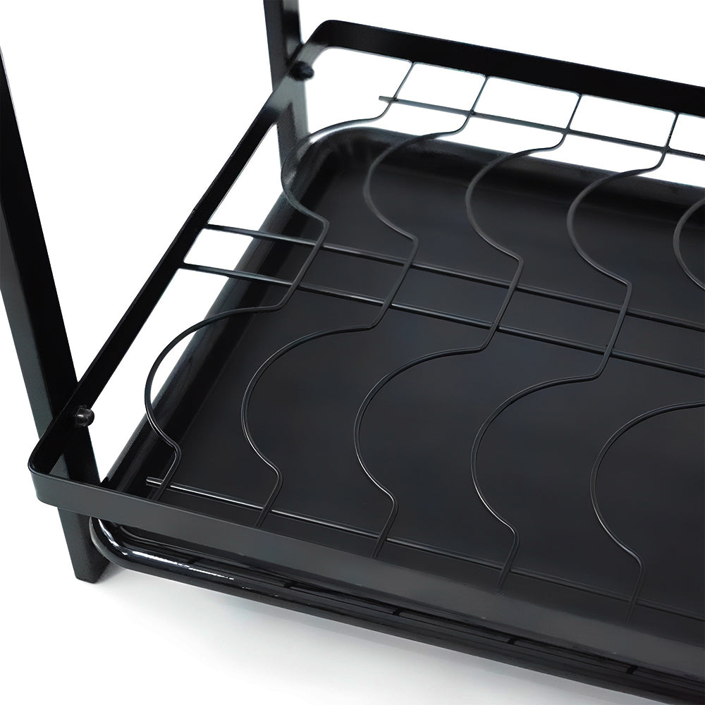 STORFEX 2 Layer Dish Drying Rack for Kitchen | Black | Steel Material_5
