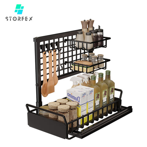 STORFEX 2-Tier Pull Out Cabinet Organizer Under Sink Rack_0